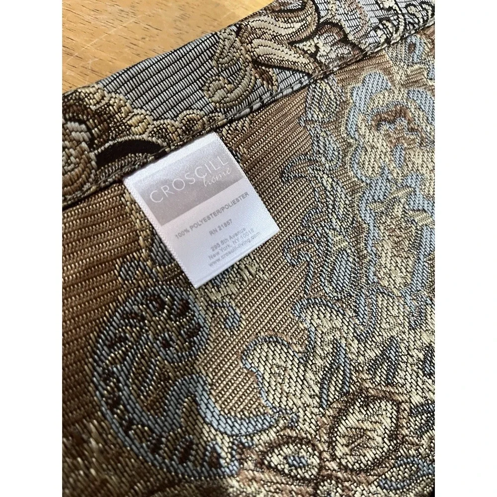 Croscill Royalton Blue Brown Chocolate Medallion (1) Shower Curtain 72x75 Fabric